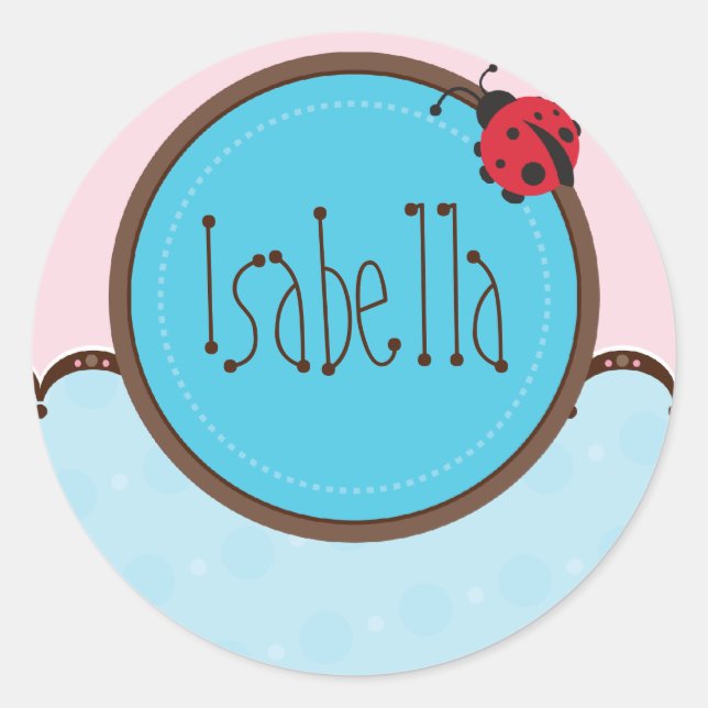 PERSONALIZED NAME STICKERS :: ladybird 3 (Front)