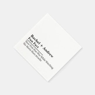 Personalized Name Stylish Fun Fact Wedding Napkins