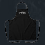 Personalized Name Stylish Modern Elegant Black  Apron<br><div class="desc">Customized Stylish Modern Elegant Minimalist Monogram Minimal Plain Gift black Color Apron.
Personalized Name Plain Modern black Apron</div>