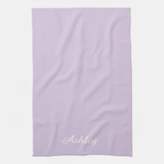 Personalized Name Stylish Modern Elegant lavender Tea Towel