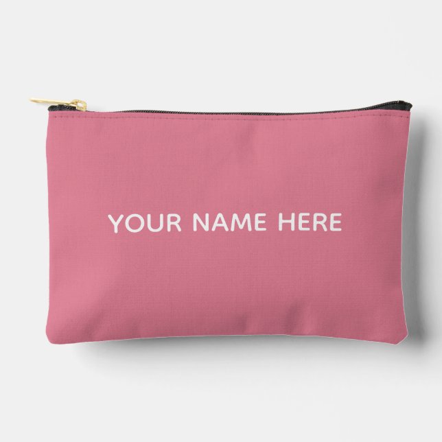 Personalized Name Stylish Modern Elegant Minimal Accessory Pouch (Front)