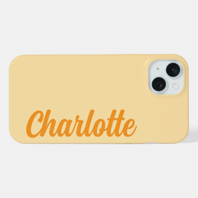 Personalized Name Stylish Modern Minimal Beige  iPhone Case (Back Horizontal)