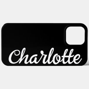 Personalized Name Stylish Modern Minimal Black iPhone 13 Pro Max Case