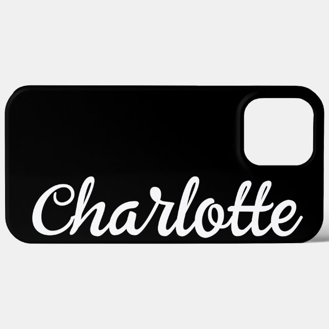 Personalized Name Stylish Modern Minimal Black  Case-Mate iPhone Case (Back (Horizontal))