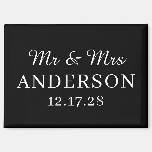 Personalized Name Stylish Modern Minimal Wedding  Magnet (Front)