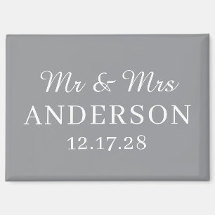 Personalized Name Stylish Modern Minimal Wedding Magnet