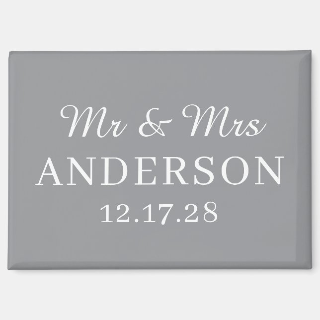 Personalized Name Stylish Modern Minimal Wedding  Magnet (Front)