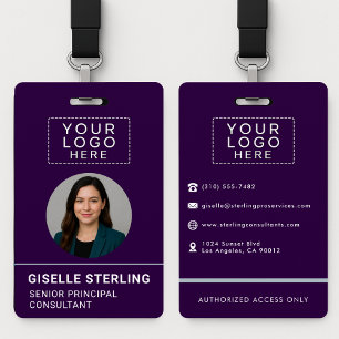 Personalized Name Tag Company Photo ID Logo  ID Badge