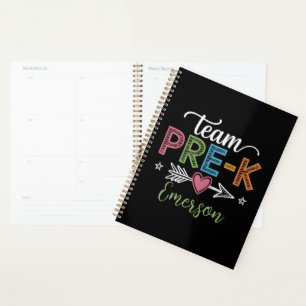 Personalized Name Team Pre-K PreSchool Teacher  Planner