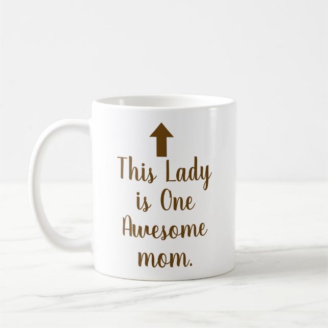PERSONALIZED NAME & TEXT FUNNY SIMPLE STYLISH MOM COFFEE MUG (Left)