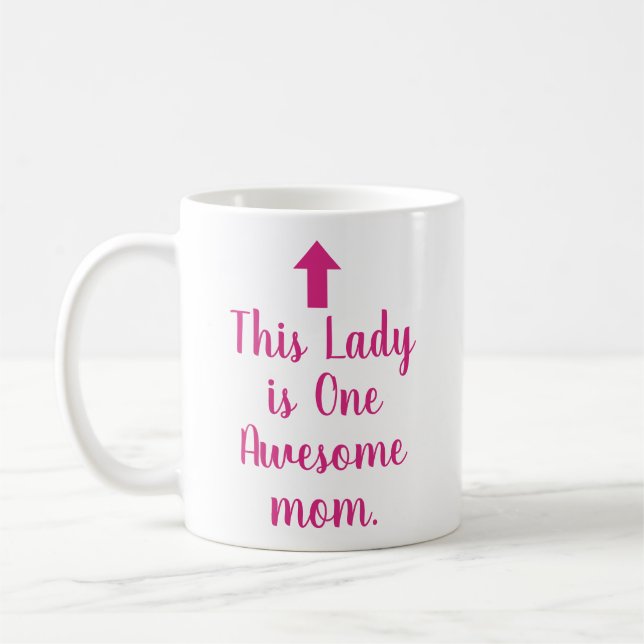 PERSONALIZED NAME & TEXT FUNNY SIMPLE STYLISH MOM COFFEE MUG (Left)