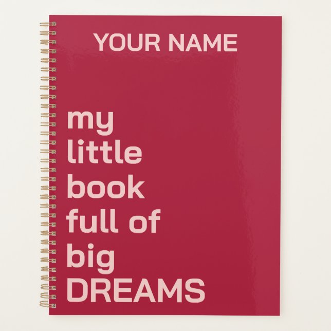 PERSONALIZED NAME TEXT SIMPLE STYLISH DAILY  PLANNER (Front)