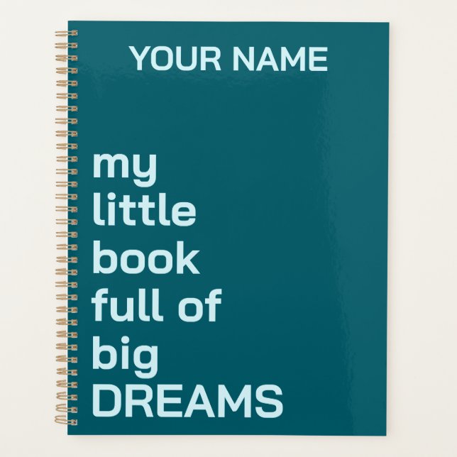 PERSONALIZED NAME TEXT SIMPLE STYLISH DAILY  PLANNER (Front)