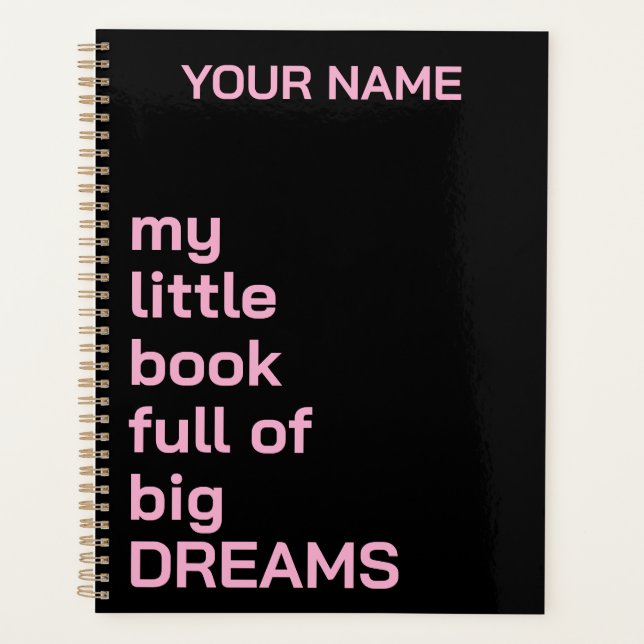PERSONALIZED NAME TEXT SIMPLE STYLISH DAILY  PLANNER (Front)