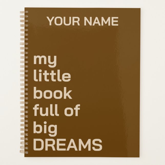 PERSONALIZED NAME TEXT SIMPLE STYLISH DAILY  PLANNER (Front)