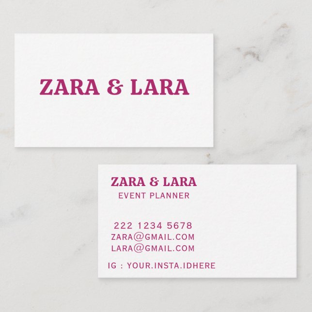 PERSONALIZED NAME TEXT SIMPLE STYLISH PROFESSIONAL BUSINESS CARD (Front/Back)