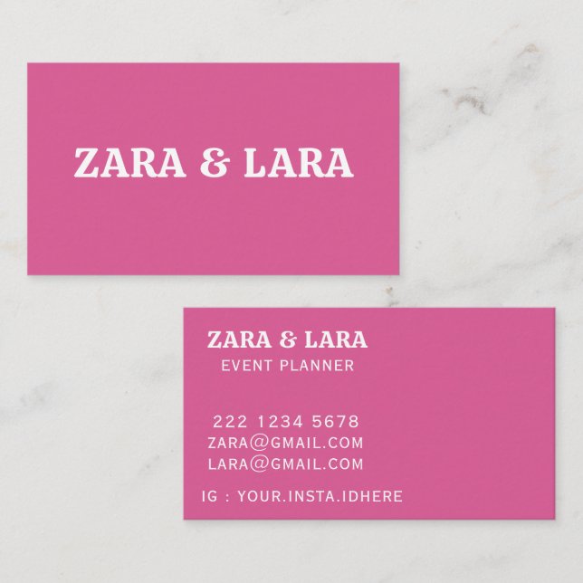 PERSONALIZED NAME TEXT SIMPLE STYLISH PROFESSIONAL BUSINESS CARD (Front/Back)