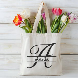 personalized name tote bag, custom letter A gift Bag