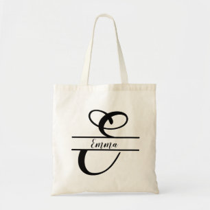 personalized name tote bag, custom letter E gift  Bag