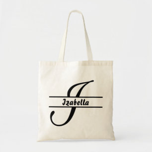 personalized name tote bag, custom letter I gift Bag