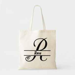 personalized name tote bag, custom letter R gift Bag