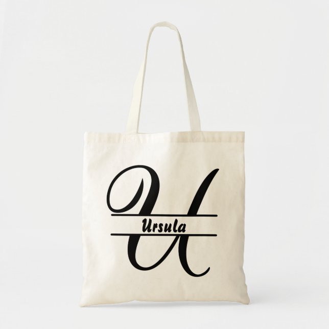 personalized name tote bag, custom letter U gift  Bag (Front)