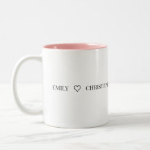 Personalized Name Two-Tone Mug – Minimal Valentine