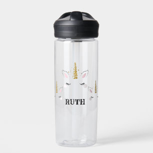 Personalized Name Unicorn Glitter Design – Custom Water Bottle