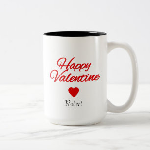 Personalized name Valentine's day Two-Tone Coffee Mug