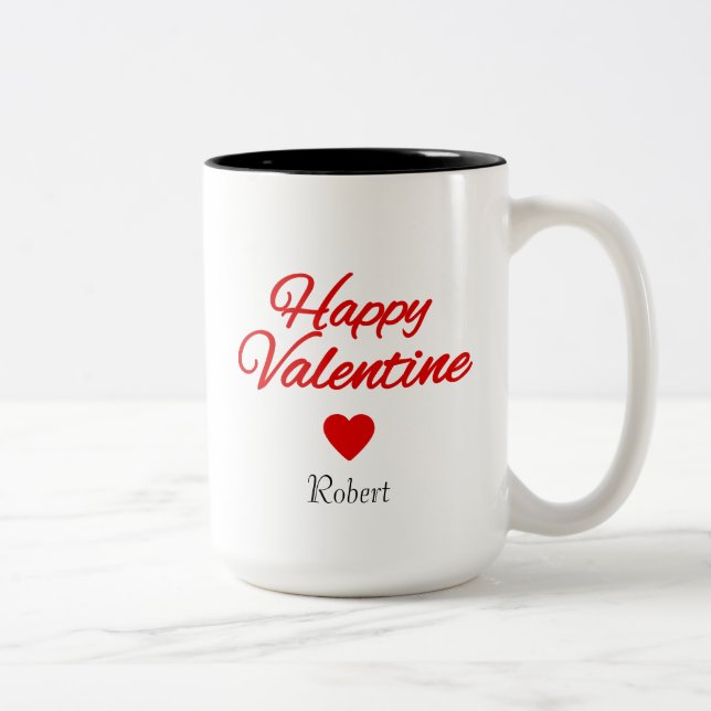 Personalized name Valentine's day  Two-Tone Coffee Mug (Right)