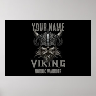 Personalized NAME Viking Warrior Heritage T-Shirt Poster