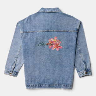 Personalized Name with Flower Denim Jacket