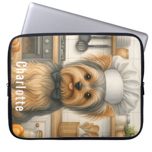Personalized Name Yorkshire Terrier Dog Chef Laptop Sleeve