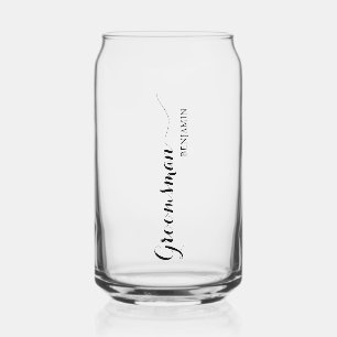 Personalized Named Groomsman Can Glass