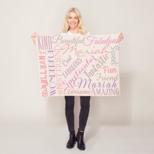 Personalized Names and Words of Love 'n Friendship Fleece Blanket