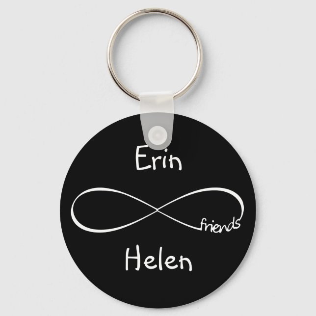 Personalized Names Friends Infinity Symbol Simple Key Ring (Front)