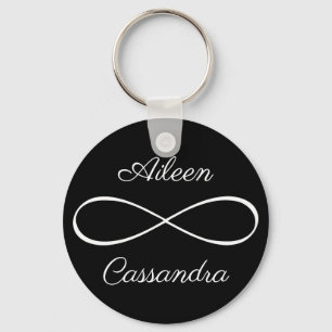 Personalized Names Simple Infinity Symbol Friends Key Ring