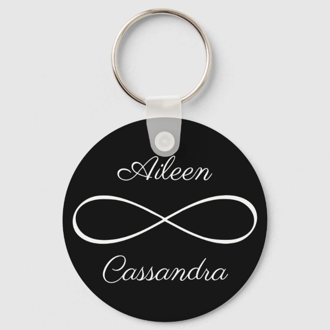 Personalized Names Simple Infinity Symbol Friends Key Ring (Front)