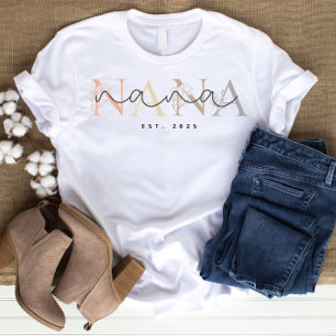 Personalized Nana Grandma Floral Elegance  T-Shirt