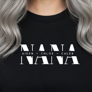 Personalized NANA Kids’ Names, Modern Grandma Gift Sweatshirt