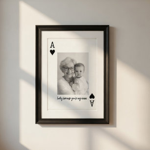 Personalized Nana Photo Ace of Spades Custom Poster
