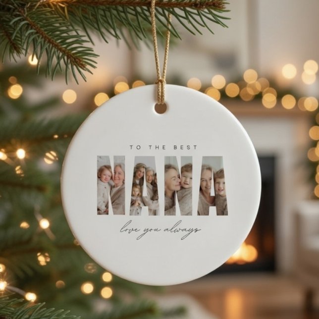 Personalized NANA Photo Christmas Custom  Ceramic Ornament (Creator Uploaded)