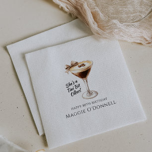Personalized Napkins 80th Birthday Martini