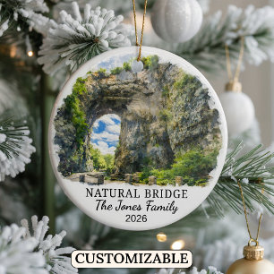 Personalized Natural Bridge Ornament, Virginia Ceramic Ornament