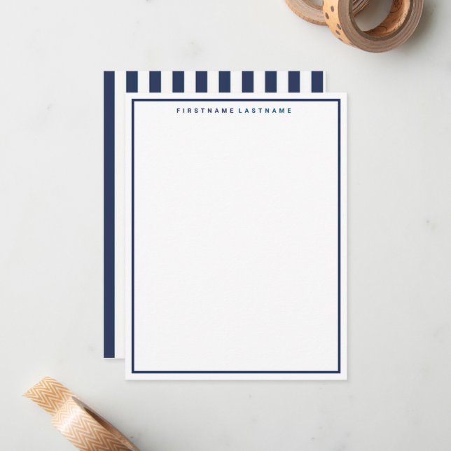 PERSONALIZED NAUTICAL STATIONARY NOTE CARD (Front/Back In Situ)