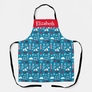 Personalized Nautical Symbols Chef's Apron