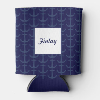 Personalized Nautical Theme Can Cooler