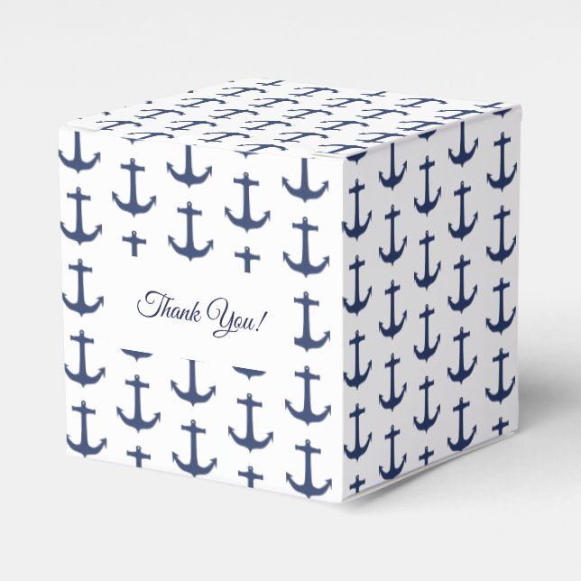 Personalized Nautical Theme Party Favor Box (Front Side)