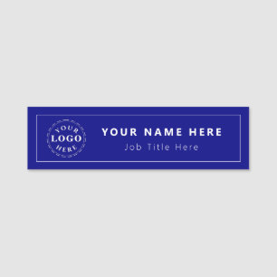 Personalized Navy Blue 3.5" X 1" Rectangle Name Tag