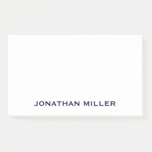 Personalized Navy Blue and White Monogram 10x6 Post-it Notes